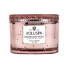 Voluspa aromātiskās sveces Sparkling Rose rozā stikla trauciņā