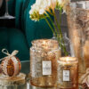 Voluspa aromātiskā svece Gilt Pomander stikla trauciņā ar skaistu rakstu