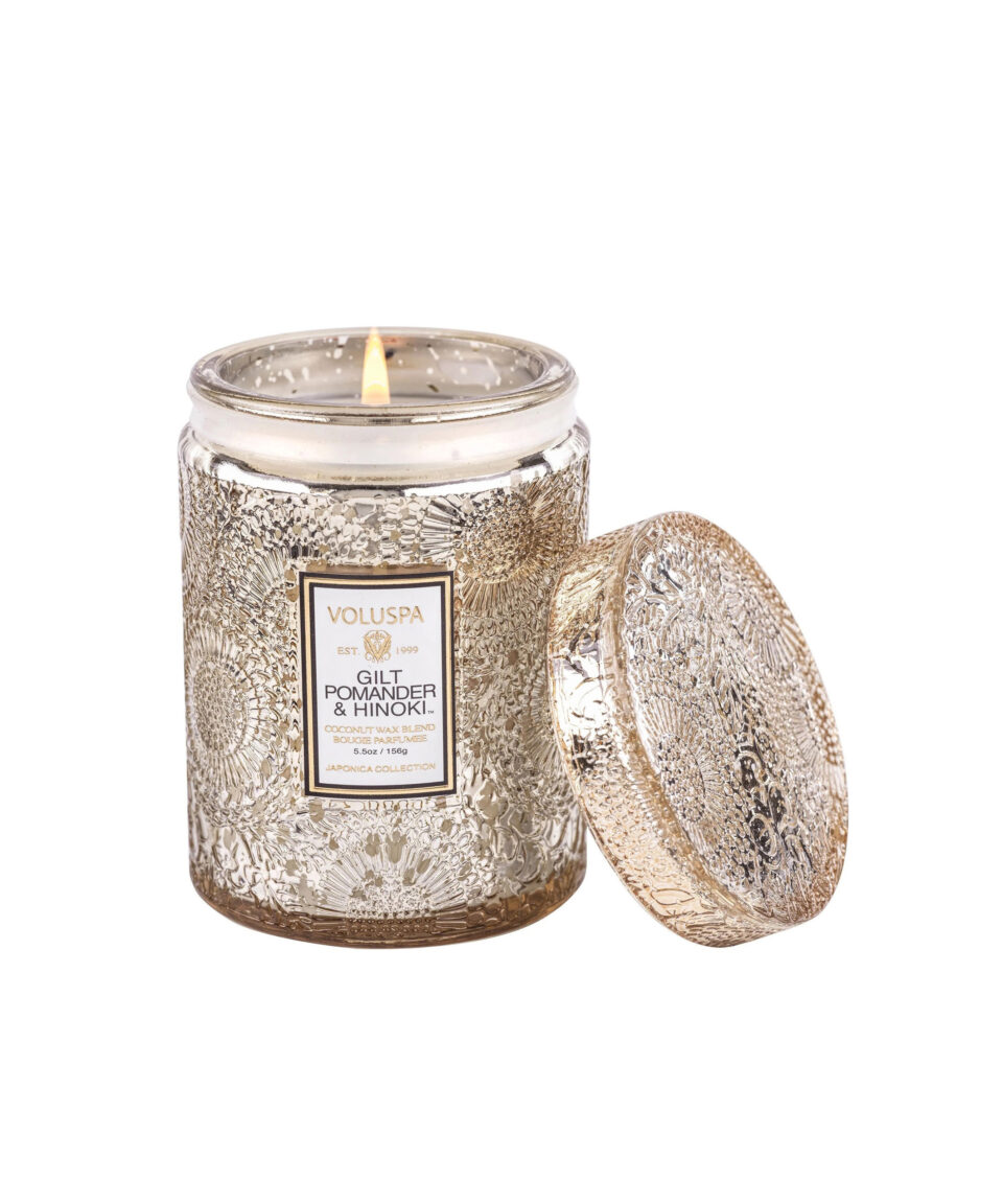 Voluspa aromātiskā svece Gilt Pomander stikla trauciņā