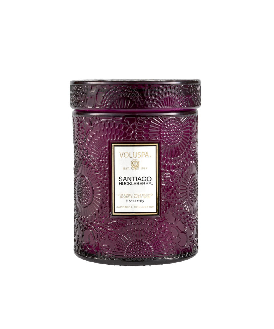 Voluspa aromātiskā svece Santiago Huckleberry stikla ar vāciņu
