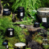 Voluspa aromātiskās sveces Moso Bamboo skaista sveču kompozīcija