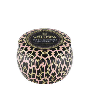 Voluspa aromātiskās sveces Pink Citron Grapefruit metāla trauciņā ar vāciņu